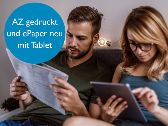 AZ digital mit gedruckter Ausgabe und Tablet